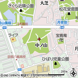 京都府八幡市八幡（中ノ山）周辺の地図