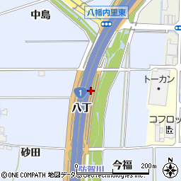 京都府八幡市内里（八丁）周辺の地図