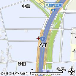 京都府八幡市内里砂田102周辺の地図