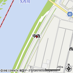 愛知県西尾市西小梛町申改周辺の地図