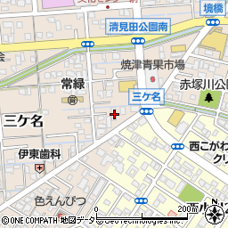 静岡県焼津市三ケ名1142-1周辺の地図