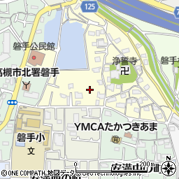 大阪府高槻市安満北の町周辺の地図