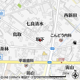 愛知県西尾市平坂町坂下周辺の地図