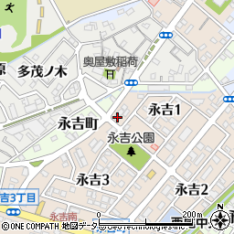 愛知県西尾市永吉1丁目70周辺の地図