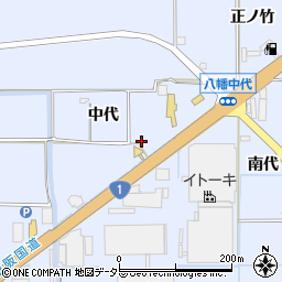 京都府八幡市戸津中代周辺の地図