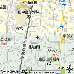 京都府城陽市久世北垣内57周辺の地図