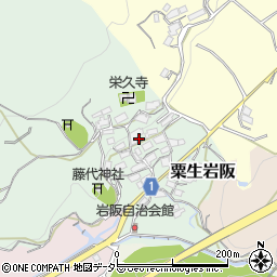 大阪府茨木市粟生岩阪周辺の地図