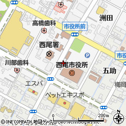 西尾市役所　建築課市営住宅担当周辺の地図