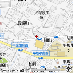 愛知県西尾市平坂町細出29周辺の地図