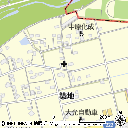 静岡県藤枝市築地76-3周辺の地図