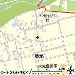 静岡県藤枝市築地76-3周辺の地図