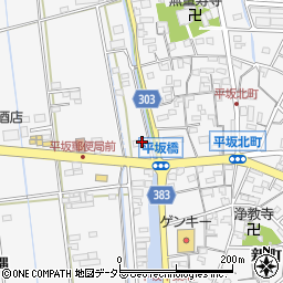 愛知県西尾市平坂町山下谷周辺の地図