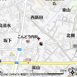 愛知県西尾市羽塚町新坂周辺の地図