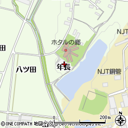 愛知県豊川市足山田町年長周辺の地図