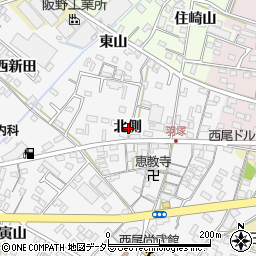愛知県西尾市羽塚町北側周辺の地図