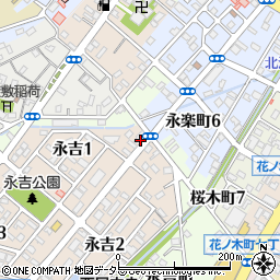 愛知県西尾市永吉1丁目6周辺の地図