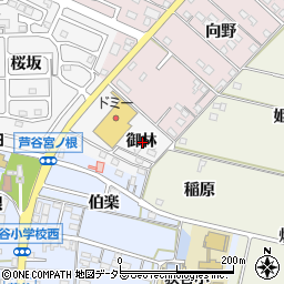 愛知県額田郡幸田町菱池御林周辺の地図