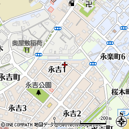 愛知県西尾市永吉1丁目23周辺の地図