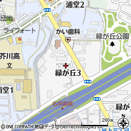 大阪府高槻市緑が丘3丁目8周辺の地図