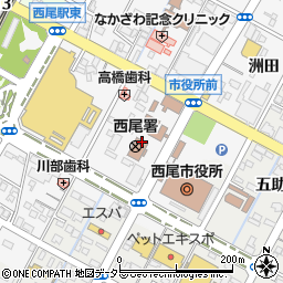 愛知県西尾市寄住町（下田）周辺の地図