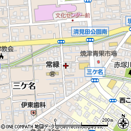 静岡県焼津市三ケ名1135-2周辺の地図