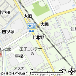 愛知県額田郡幸田町六栗上北野周辺の地図