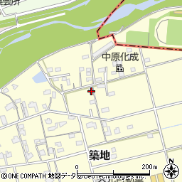 静岡県藤枝市築地75周辺の地図