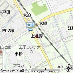 愛知県幸田町（額田郡）六栗（上北野）周辺の地図