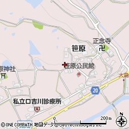 兵庫県三木市口吉川町笹原周辺の地図