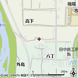 京都府城陽市上津屋高下周辺の地図