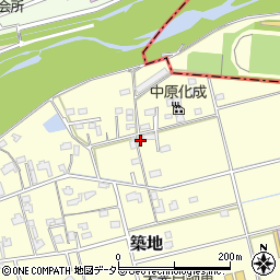 静岡県藤枝市築地42周辺の地図