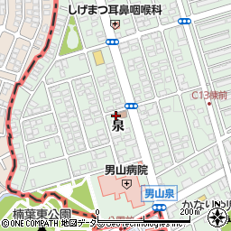 京都府八幡市男山泉周辺の地図