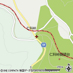仁科峠周辺の地図