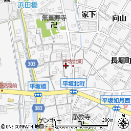 愛知県西尾市平坂町北町周辺の地図