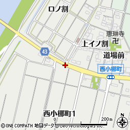 愛知県西尾市西小梛町堤跡周辺の地図