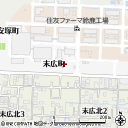 三重県鈴鹿市末広町周辺の地図