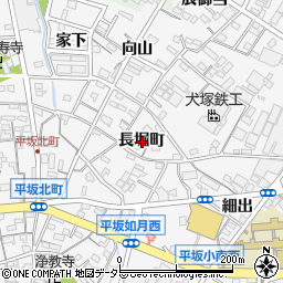 愛知県西尾市平坂町長堀町周辺の地図