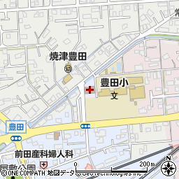 焼津市役所　豊田公民館周辺の地図