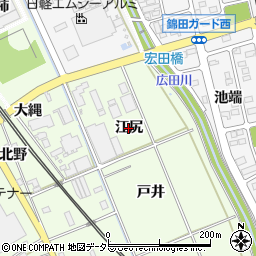 愛知県幸田町（額田郡）六栗（江尻）周辺の地図
