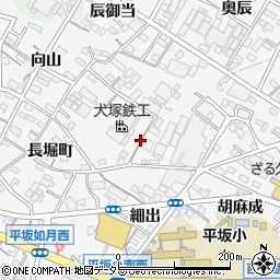 愛知県西尾市平坂町周辺の地図