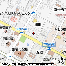 愛知県西尾市寄住町洲田51周辺の地図