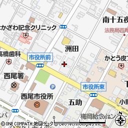 西尾信用金庫　本店営業部貸付係周辺の地図