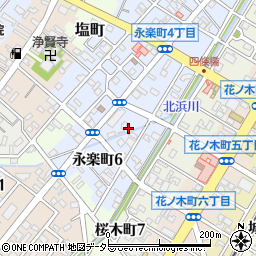 愛知県西尾市永楽町周辺の地図
