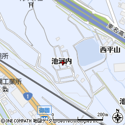 愛知県豊川市赤坂町池河内周辺の地図