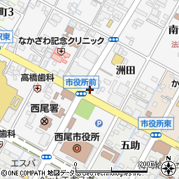 愛知県西尾市寄住町洲田44周辺の地図