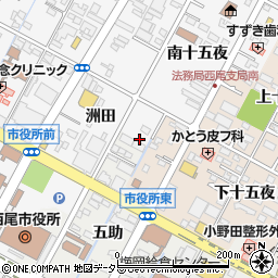 愛知県西尾市寄住町洲田60周辺の地図