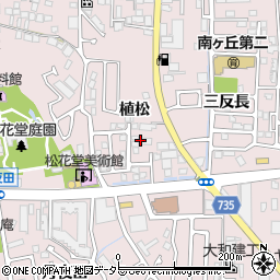 京都府八幡市八幡（植松）周辺の地図