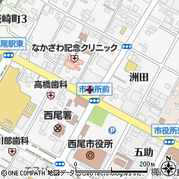 愛知県西尾市寄住町洲田34周辺の地図