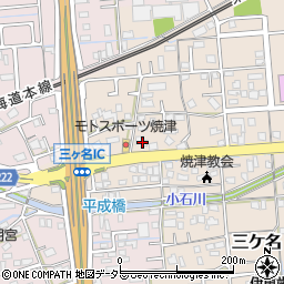 静岡県焼津市三ケ名1438周辺の地図