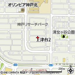 兵庫県神戸市北区上津台周辺の地図